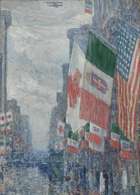 Childe Hassam, Italian Day, May 1918, 1918.  Oil on canvas.  On loan from Art Bridges 